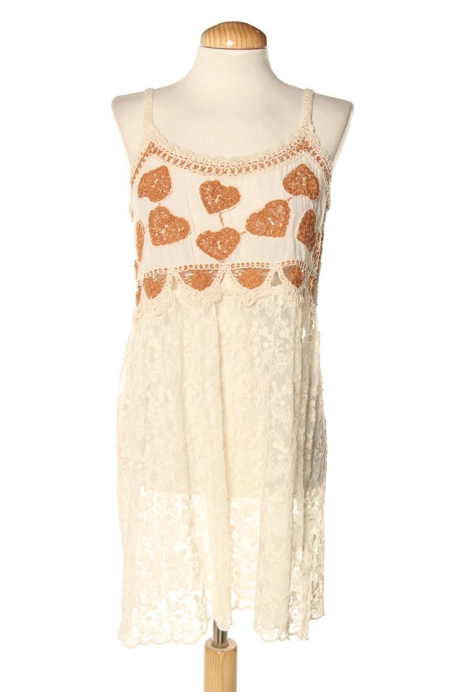 Vestido casual de mirada de la talla S, de color beige