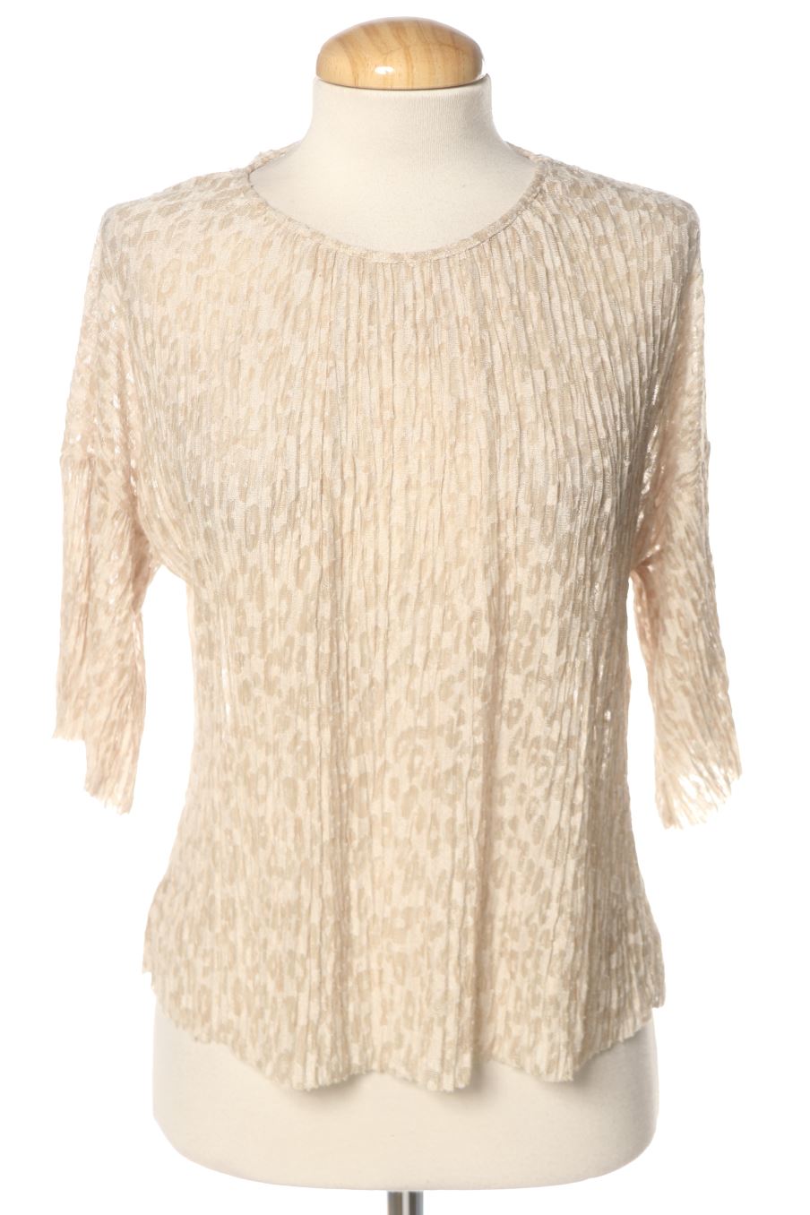 Kurzärmelige Bluse von Mango Größe S, Farbe Beige, für
