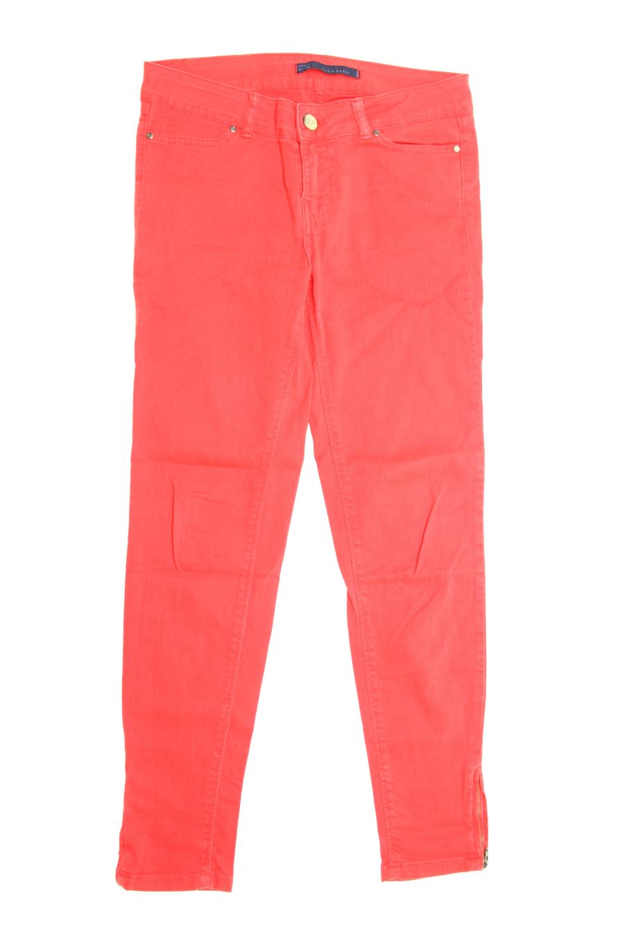 Jeans Zara de la taille XS, de couleur rouge de denim