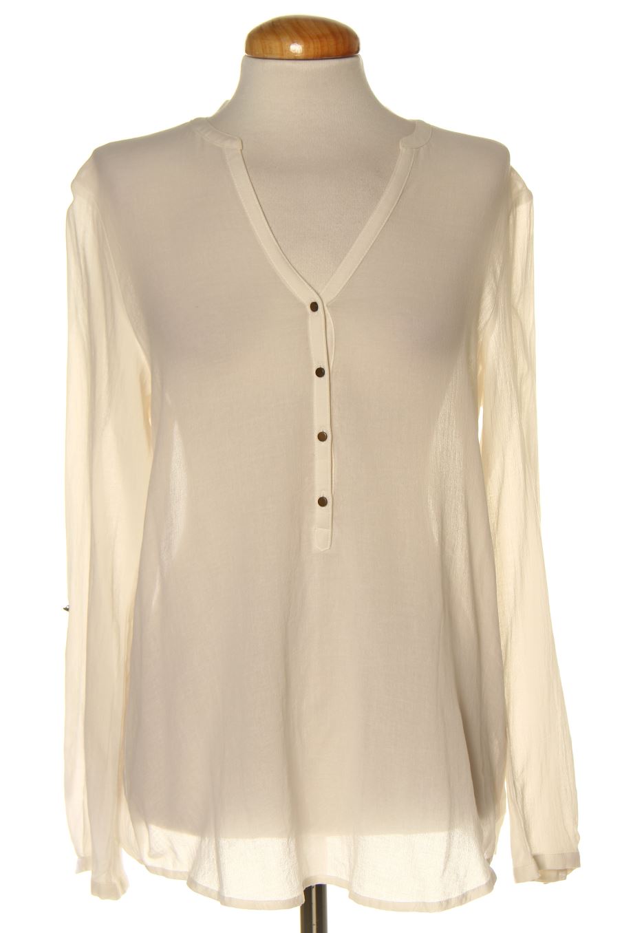 Blusa a maniche lunghe de Esprit de la talla 38, de color bianco