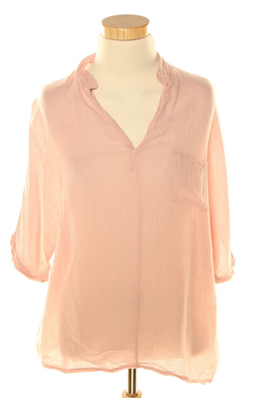 Blouse à manches courtes Made in italy de la taille S, de couleur rose