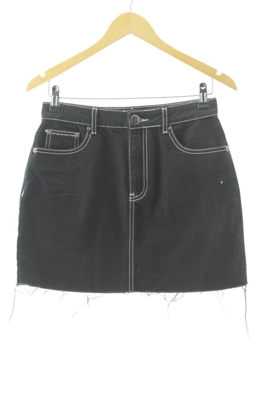 Aufwändiger Rock von Forever 21 Größe M, Farbe Schwarz, aus Jeanskleidung für