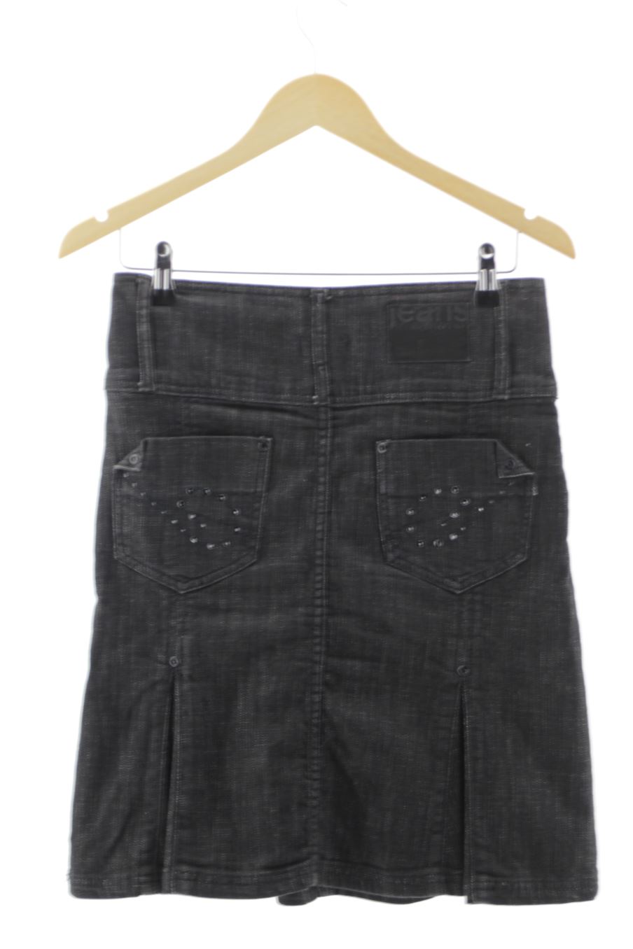 Jupe Stradivarius de la taille 34, de couleur noir de denim