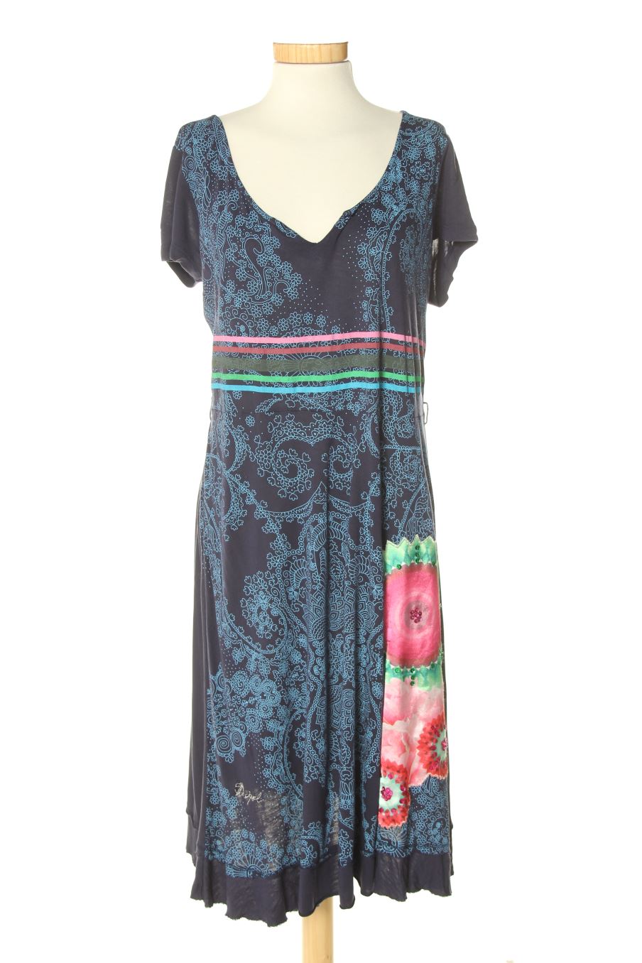 Robe casual Desigual de la taille XL, de couleur bleu marine