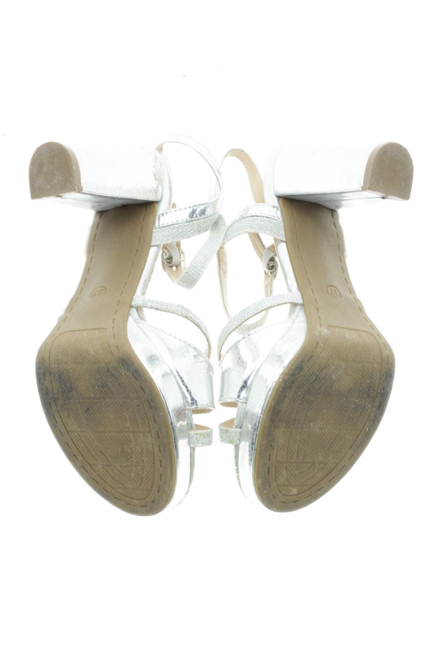 Sandalias tacon de Ana Shoes de la talla 37, de color plateado de