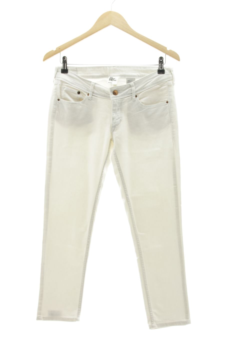 Vaquero de H&M de la talla 38, de color blanco de ropa vaquera
