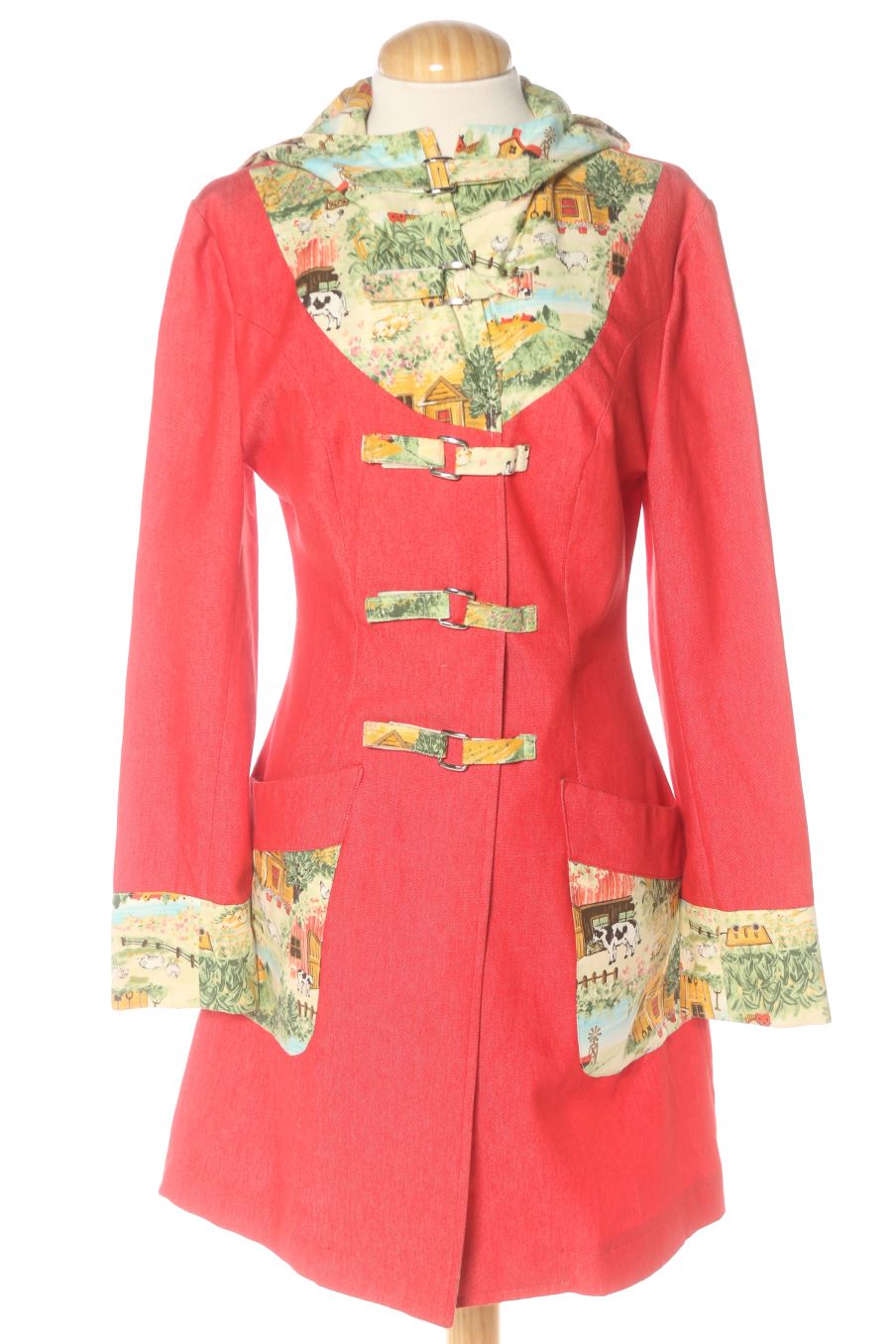 Abrigo de Divina providencia de la talla M, de color estampado de ropa vaquera