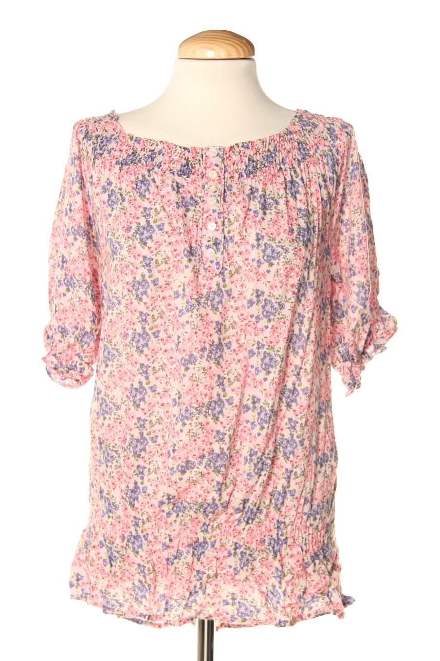 Blouse à manches courtes Stradivarius de la taille S, de couleur fleurs