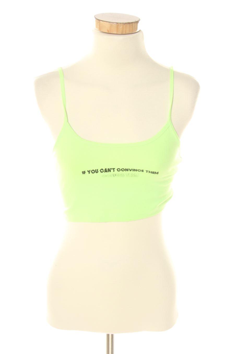 Top deportivo de Bershka de la talla XS, de color verde