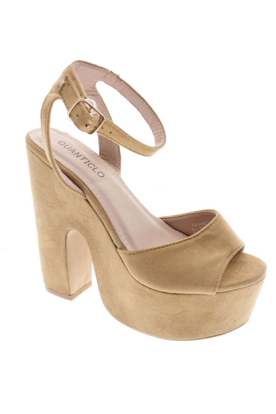 Sandalias tacon de QUANTICLO de la talla 37, de color marrón de