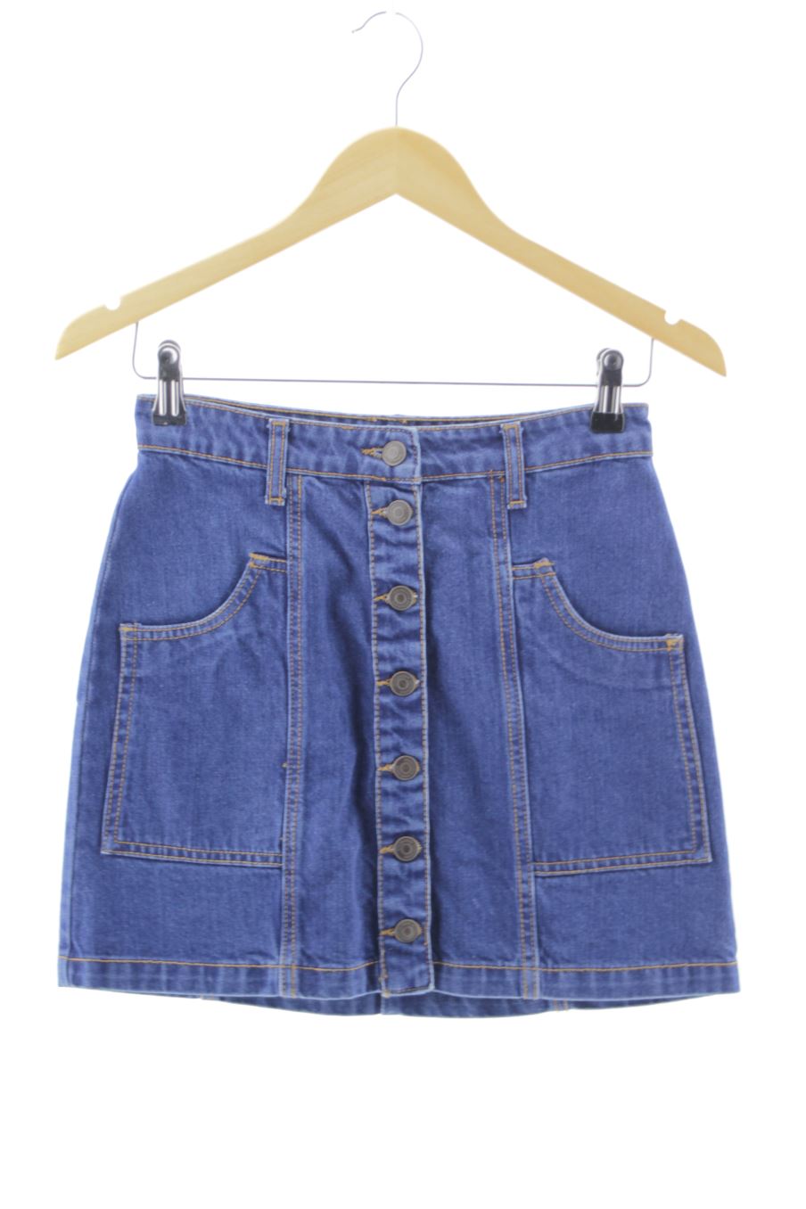 Jupe Stradivarius de la taille 36 de couleur jaune de denim