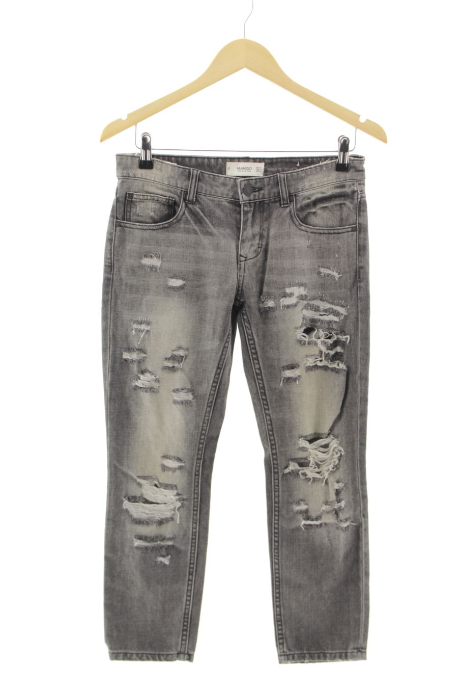 Vaquero de Mango de la talla 32, de color gris de ropa vaquera