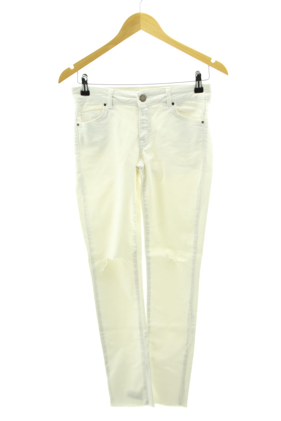 Vaqueros de Massimo Dutti de la talla 34, de color blanco de ropa vaquera