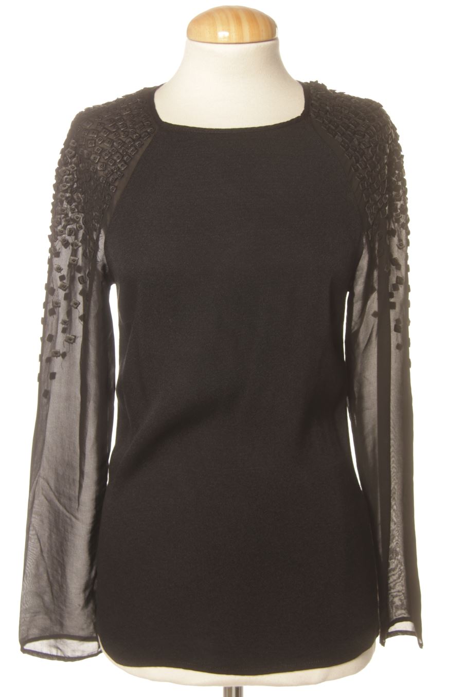 Blouse à manches longues Zara de la taille XS, de couleur noir