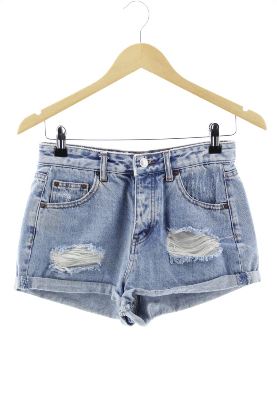 Shorts Pull & Bear de la taille 34, de couleur bleu de denim