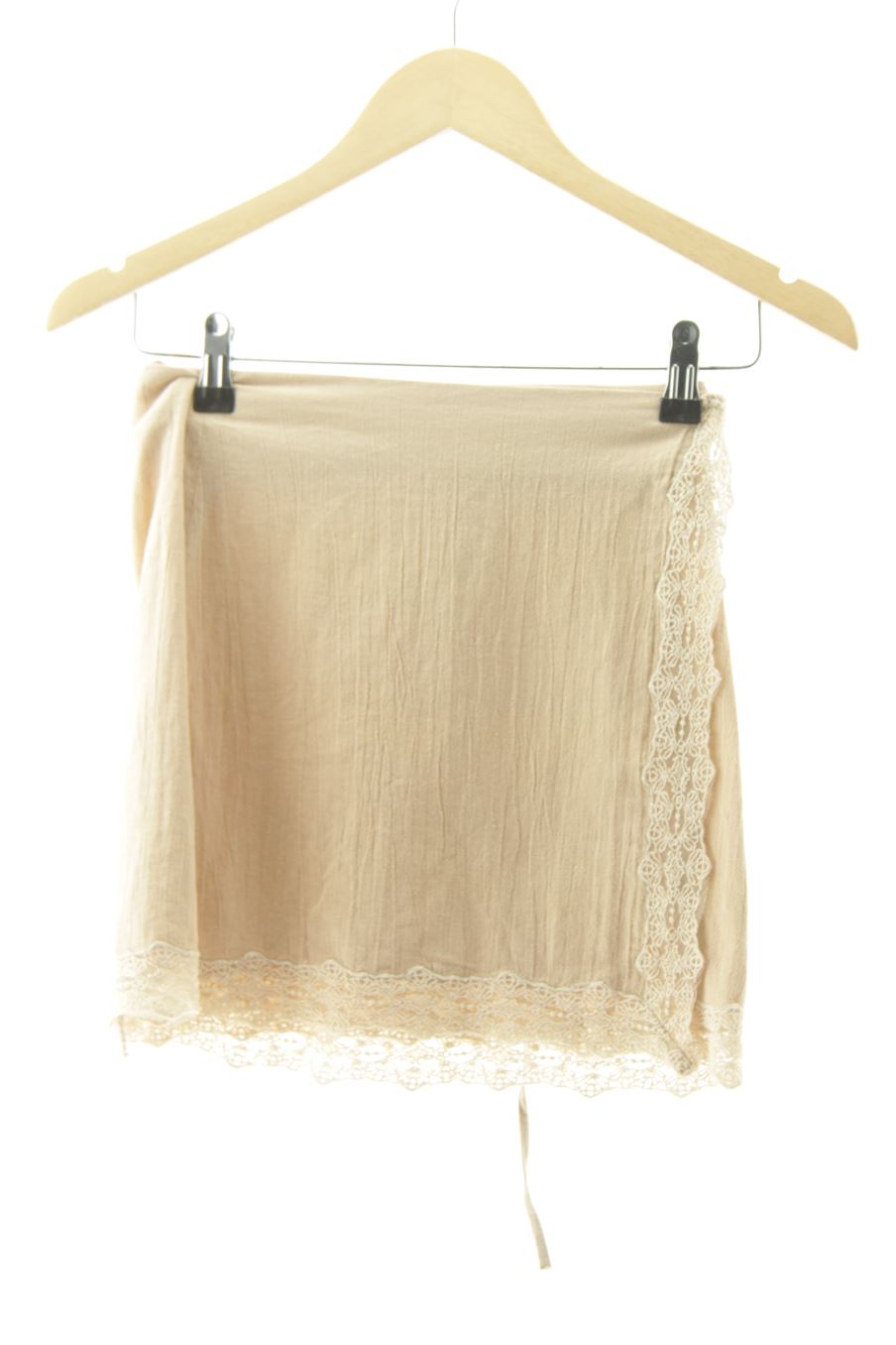Falda de Zara de la talla XXS, de color beige