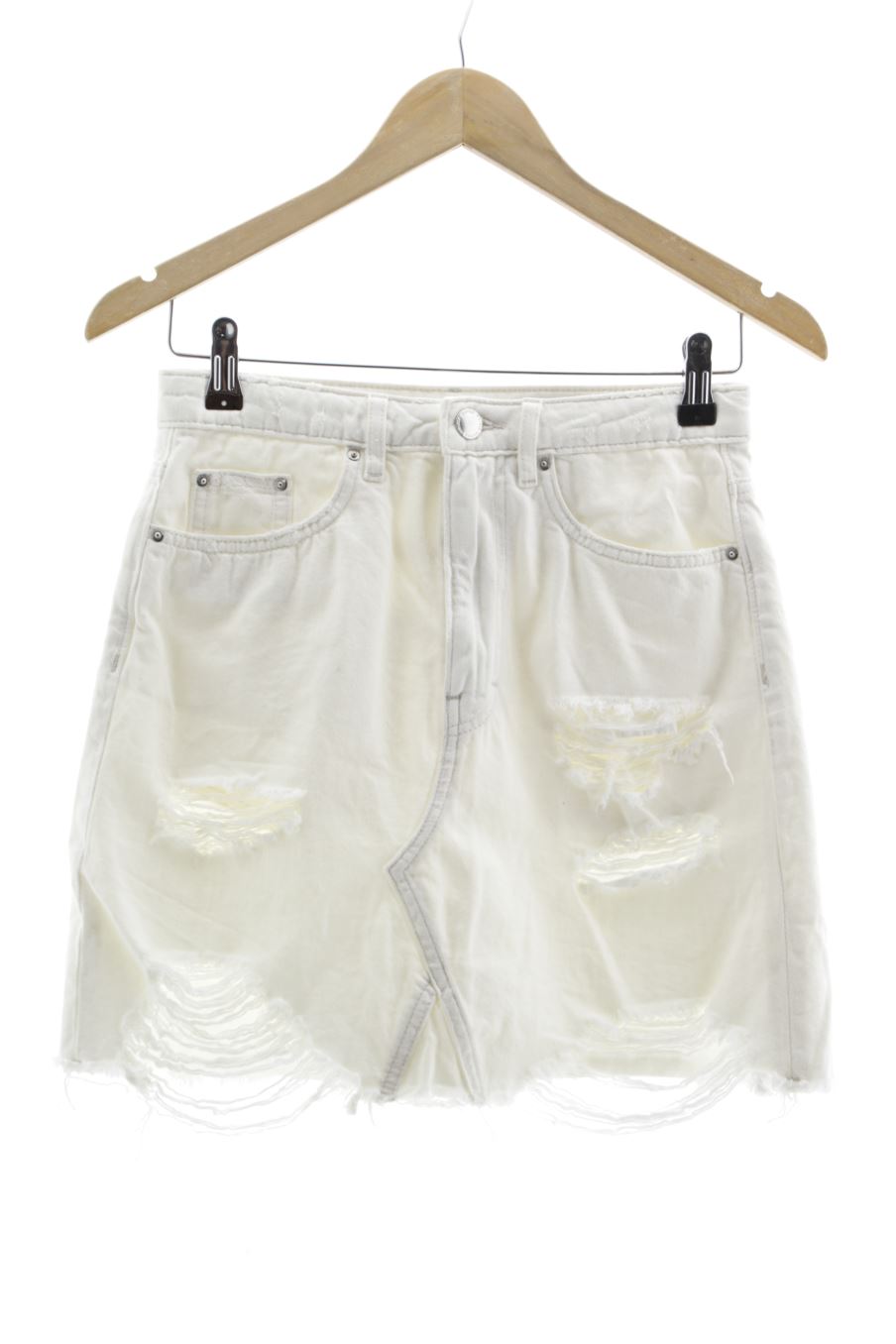 Falda de H&M de la talla 36, de color blanco de ropa vaquera