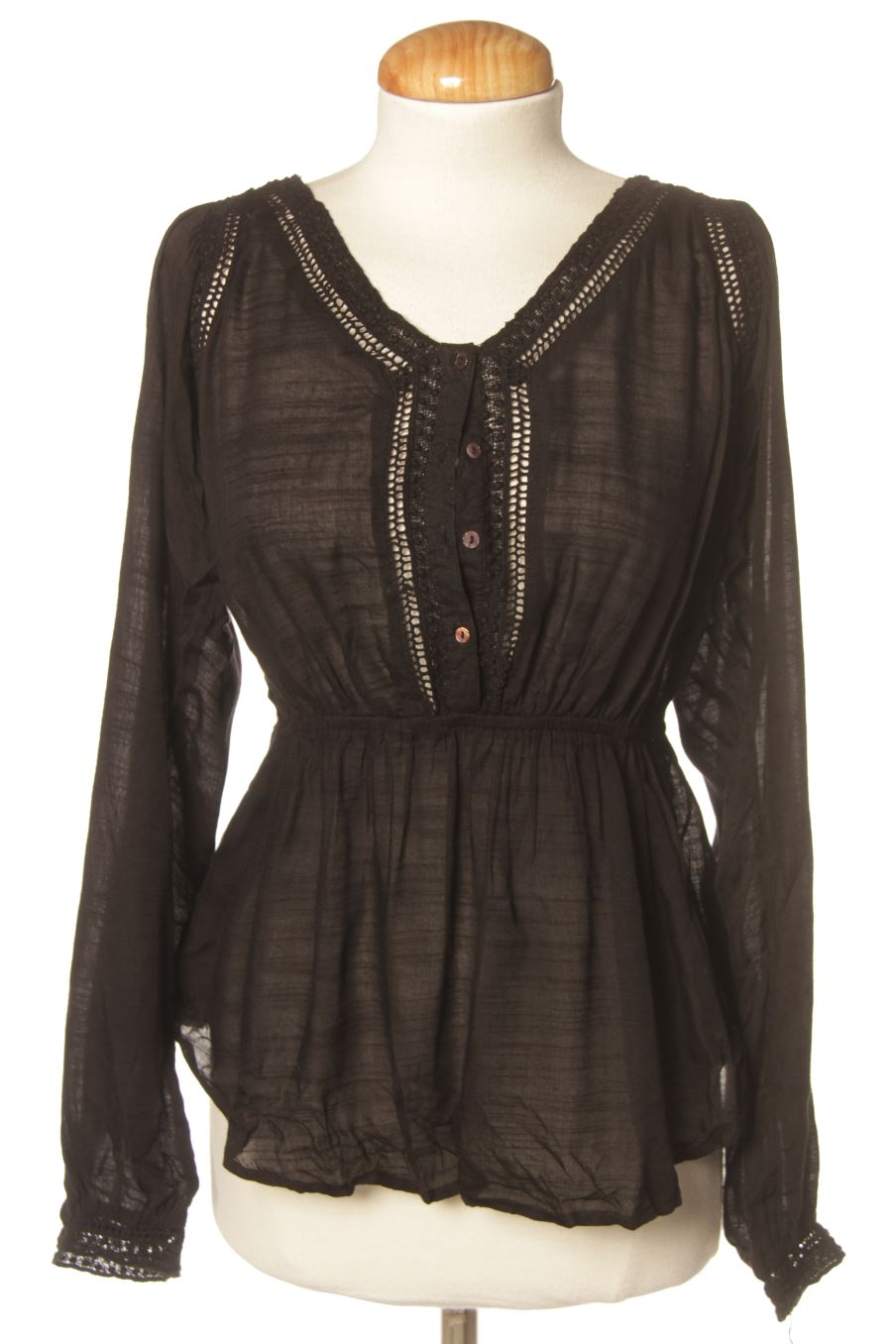 Blouse à manches longues Stradivarius de la taille S, de couleur noir