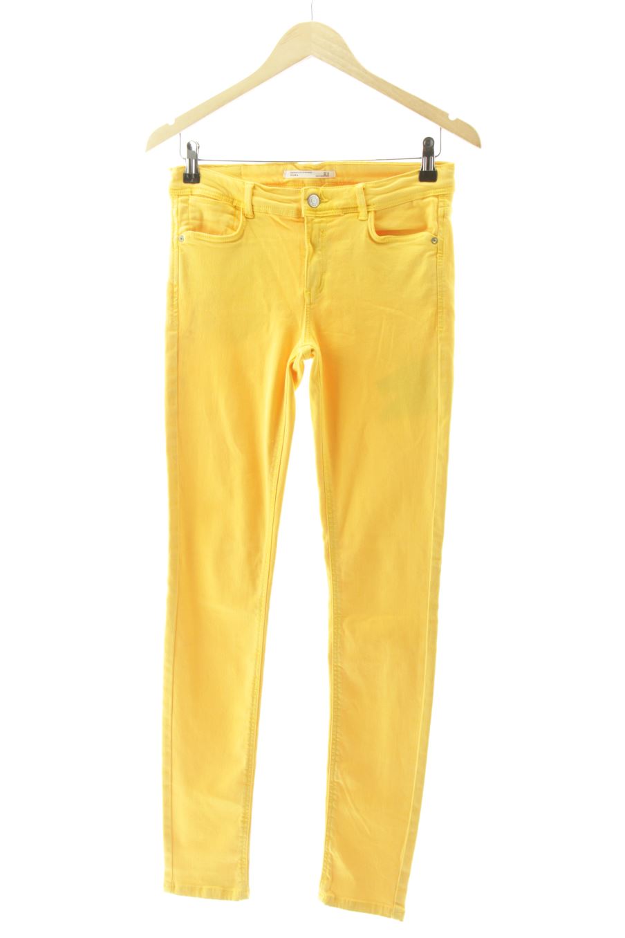 Pantalon Zara de la taille 38, de couleur jaune