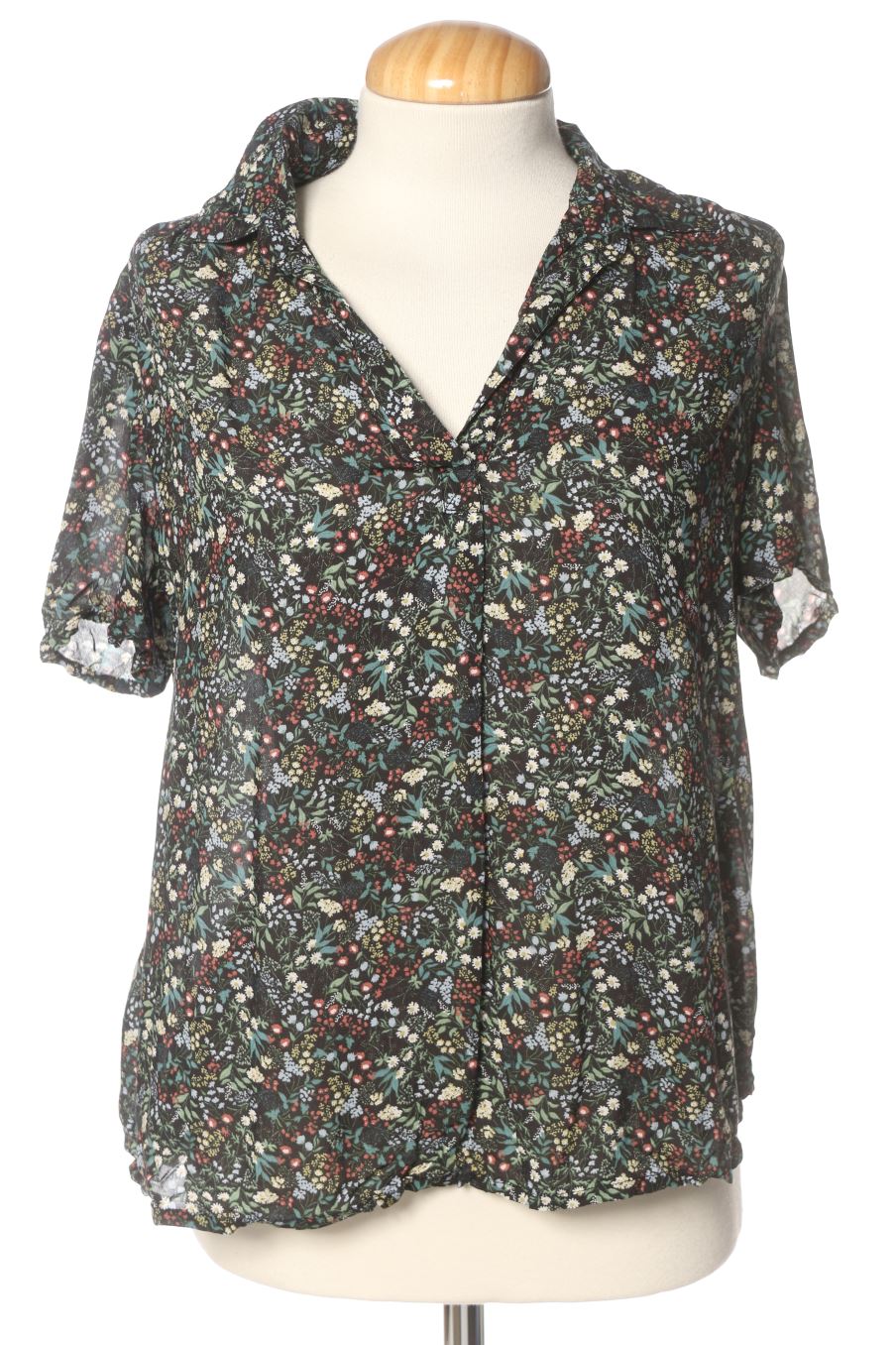 Kurzärmelige Bluse von Benetton Größe XS, Farbe Geblümt, für