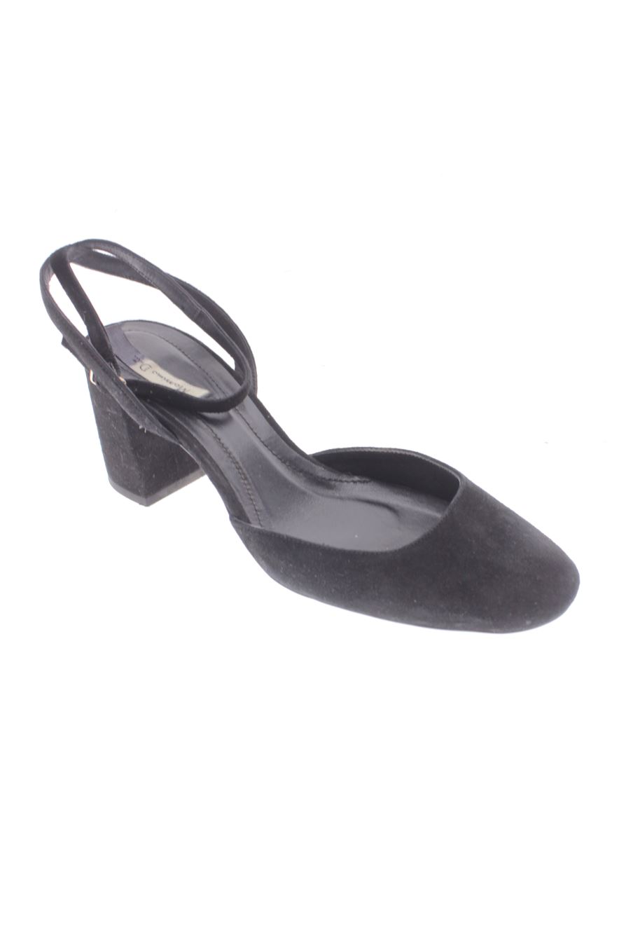 Sandalias tacon de Massimo Dutti de la talla 38, de color negro de