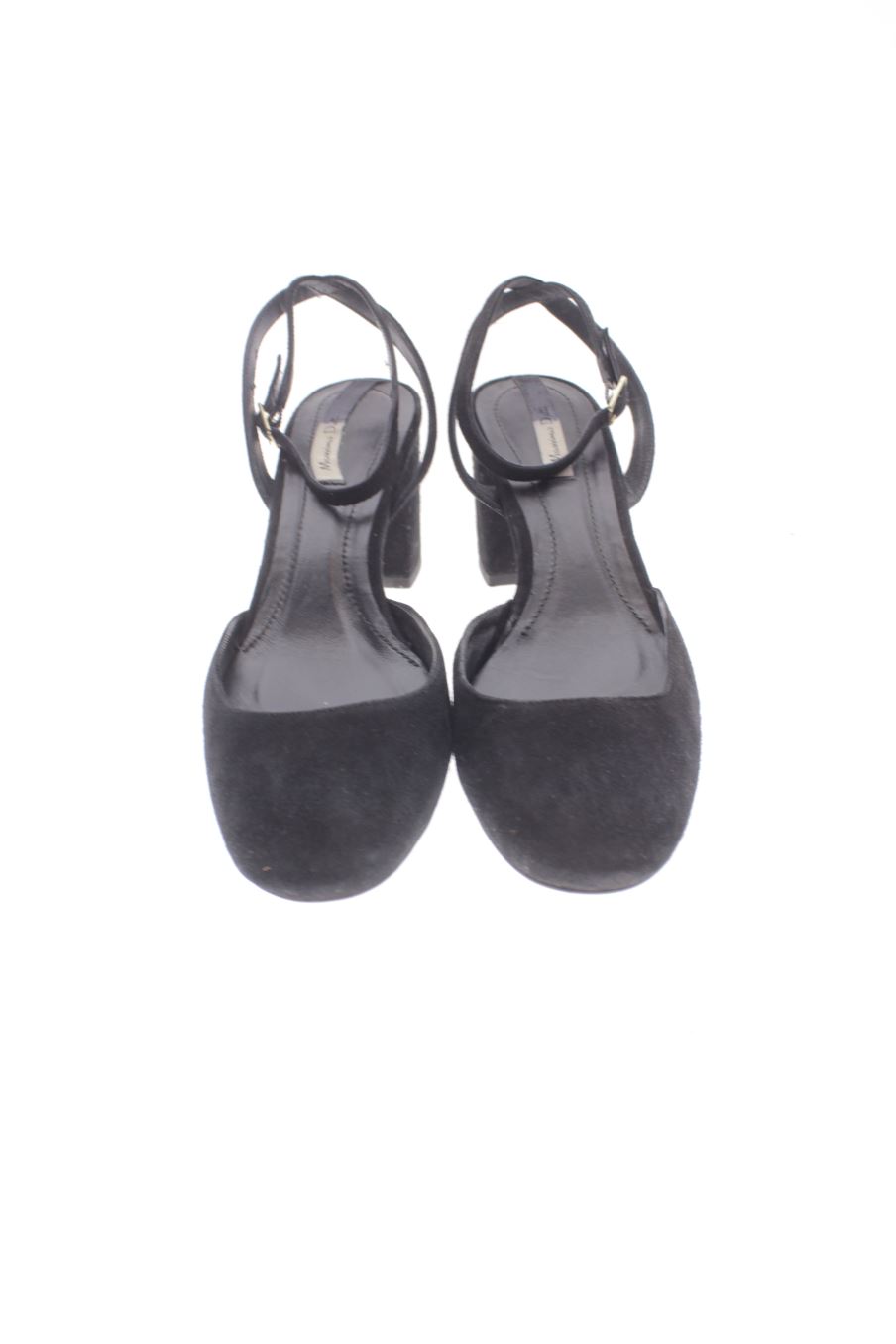 Sandalias tacon de Massimo Dutti de la talla 38, de color negro de