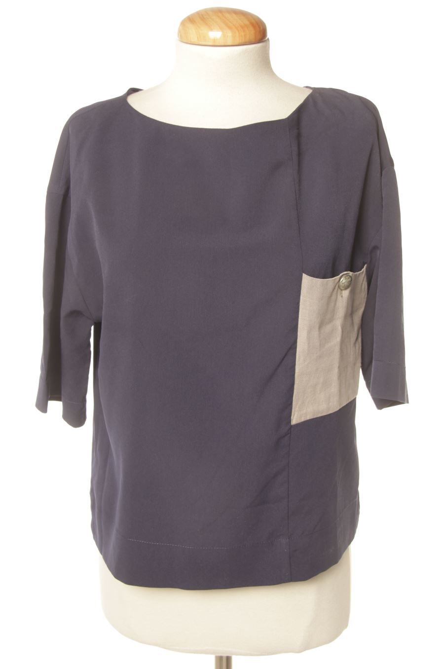 Blouse à manches courtes Zara de la taille M, de couleur bleu