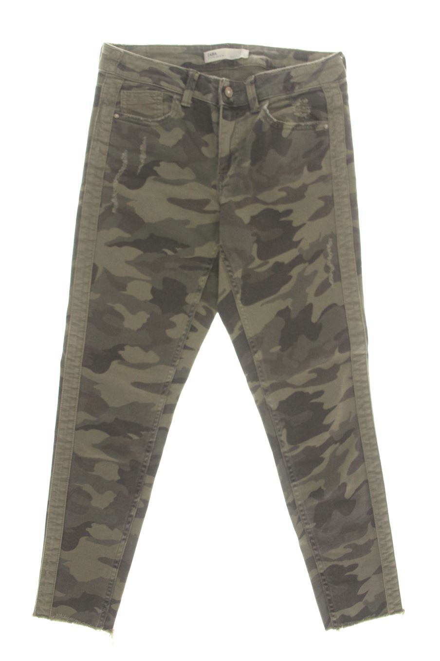 Vaqueros de Zara de la talla 38, de color verde de ropa vaquera