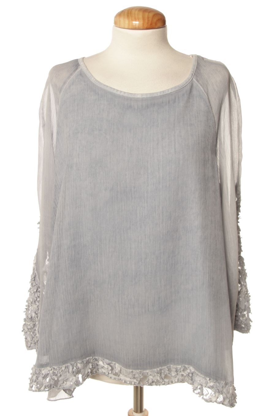 Blouse à manches longues Punt roma de la taille 46, de couleur bleu