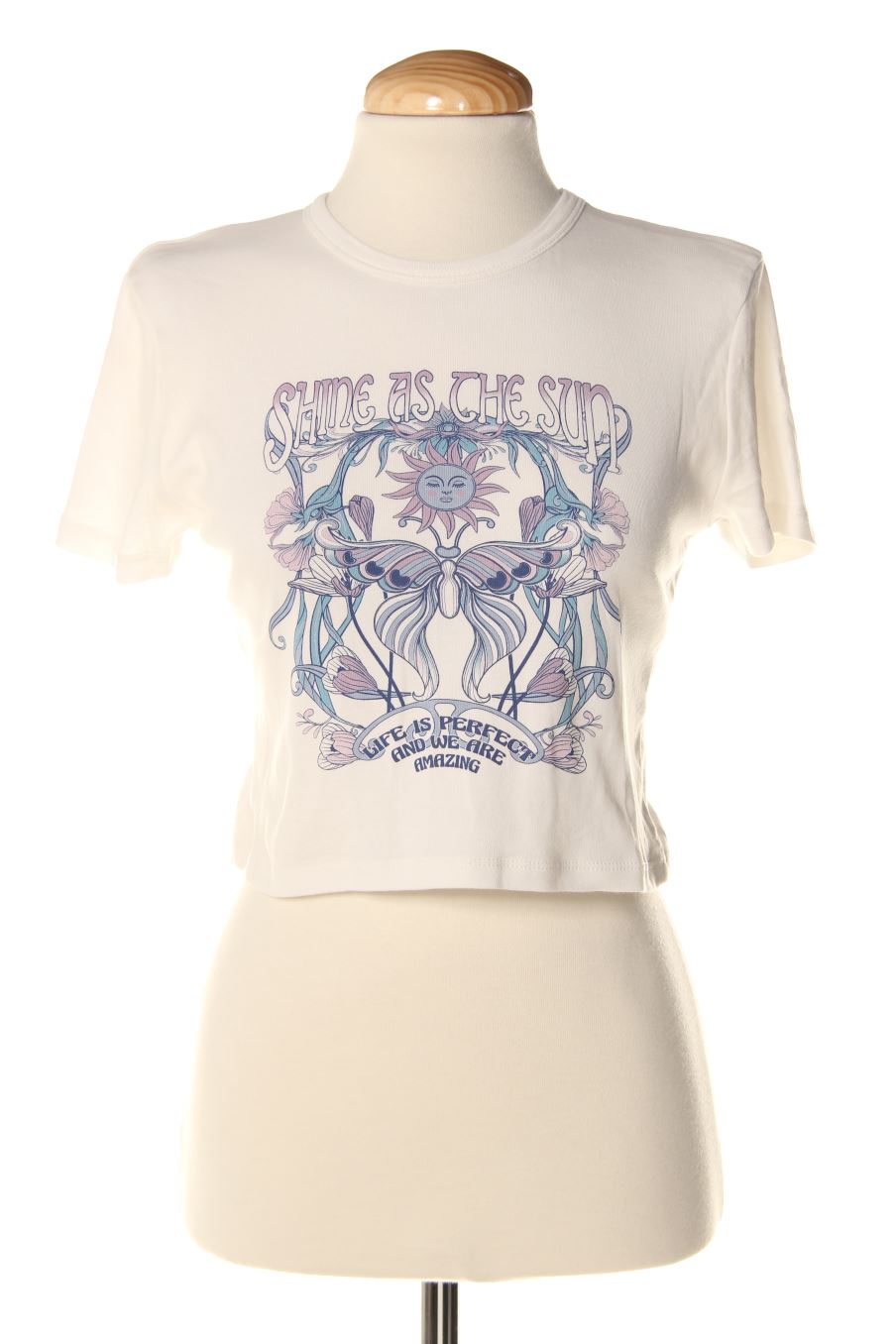 T-shirt Pull & Bear de la taille M, de couleur blanc