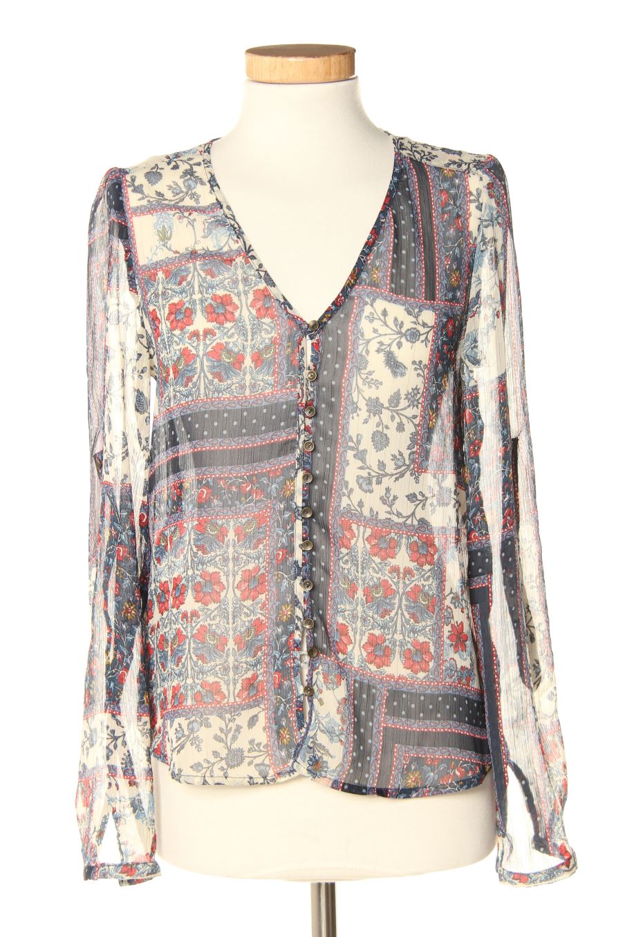 Blouse à manches longues Mango de la taille XS, de couleur imprimés