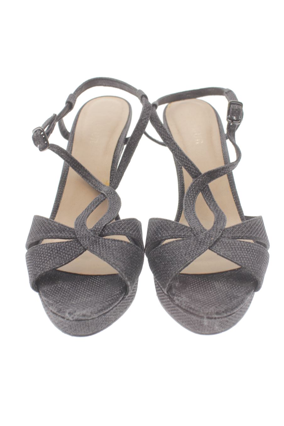 Sandalias tacon de Menbur de la talla 38, de color negro de