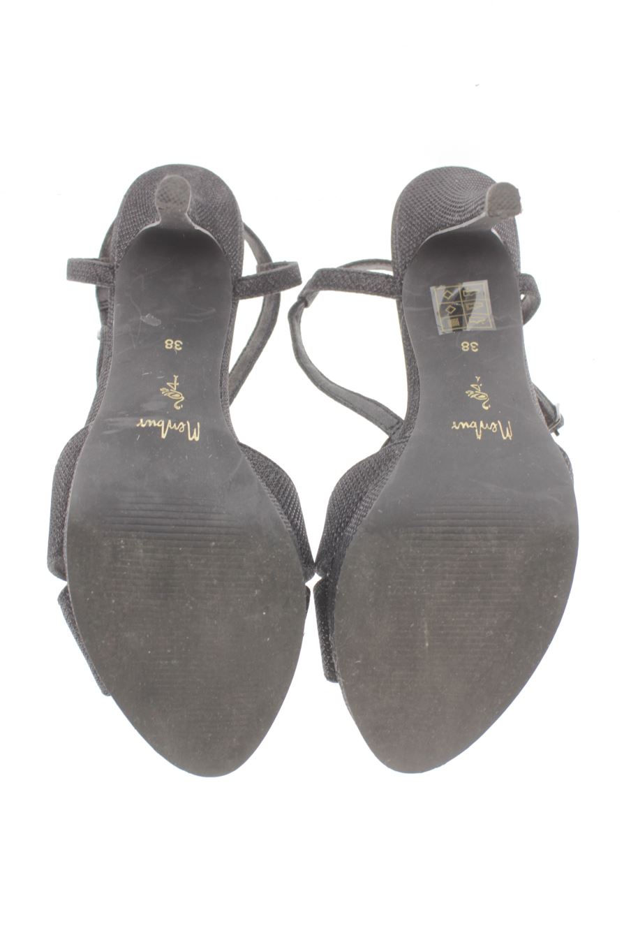 Sandalias tacon de Menbur de la talla 38, de color negro de