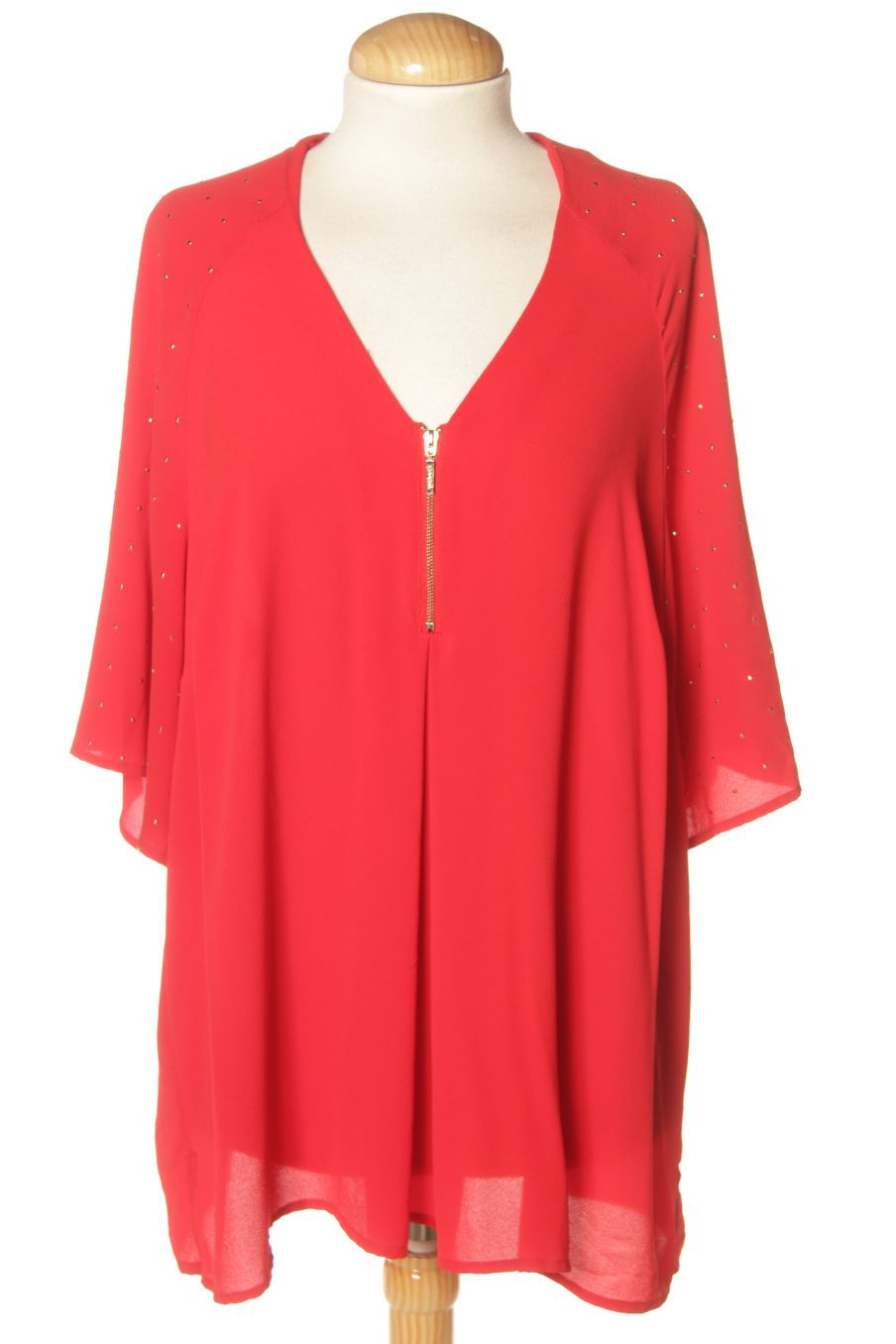 Blouse à manches courtes Couchel de la taille M, de couleur rouge