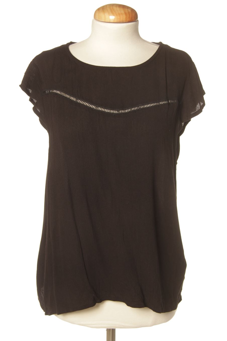 Kurzärmelige Bluse von Zeeman Größe 40, Farbe Schwarz, für