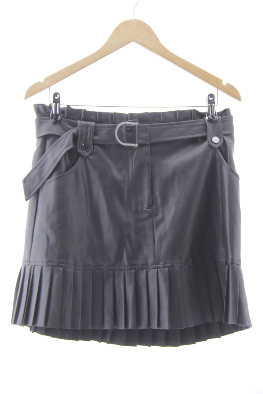 Falda de Zara de la talla L, de color negro de sintético