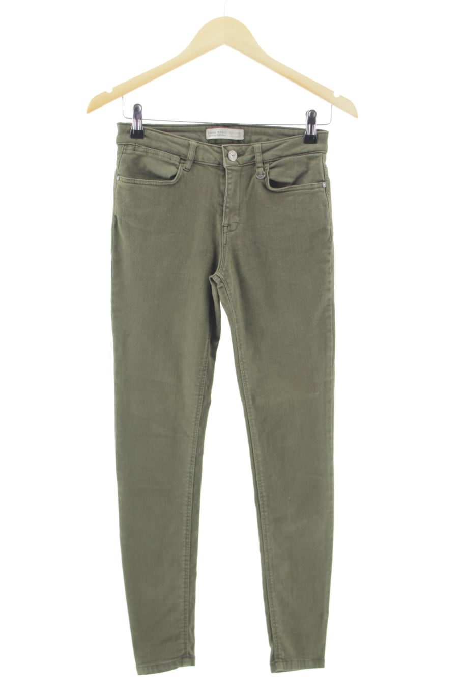 Jeans Zara de la taille 36, de couleur vert de denim