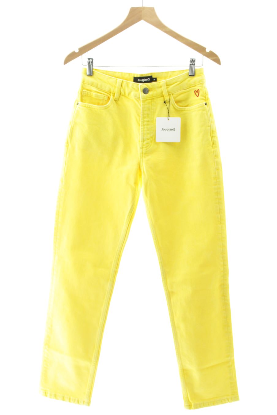 Pantalon Casual Desigual de la taille 38, de couleur jaune de denim