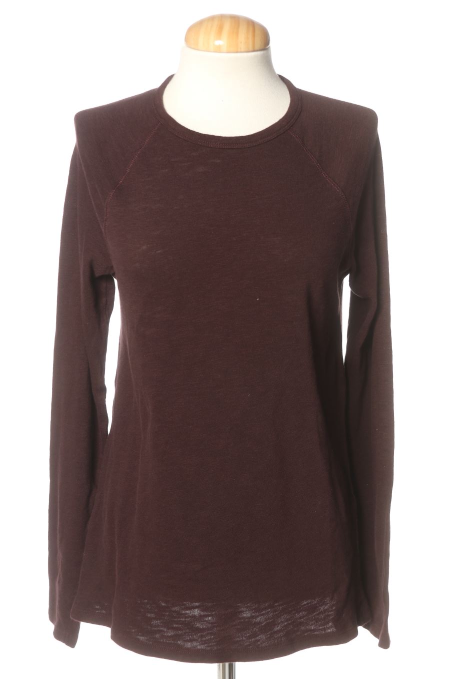 Camiseta manga larga de Zara de la talla S, de color burdeos