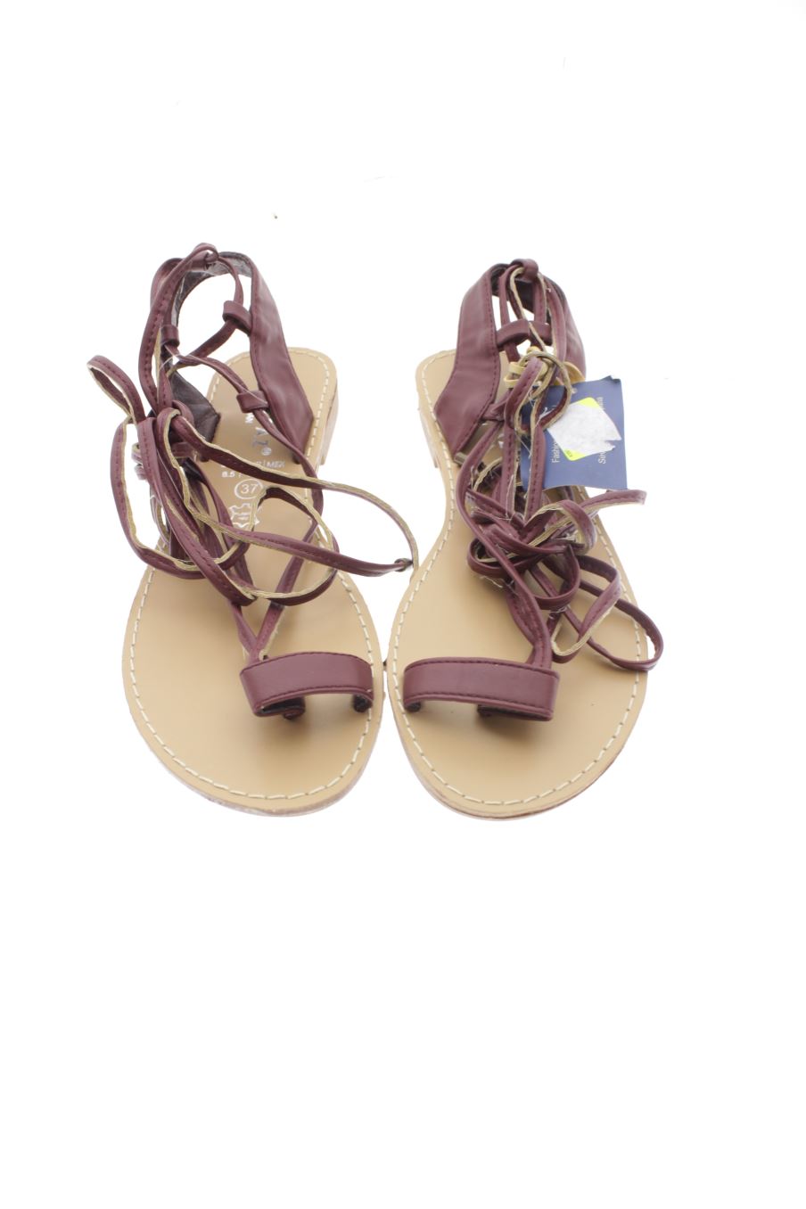 Sandalias planas de Marypaz de la talla 37, de color burdeos de