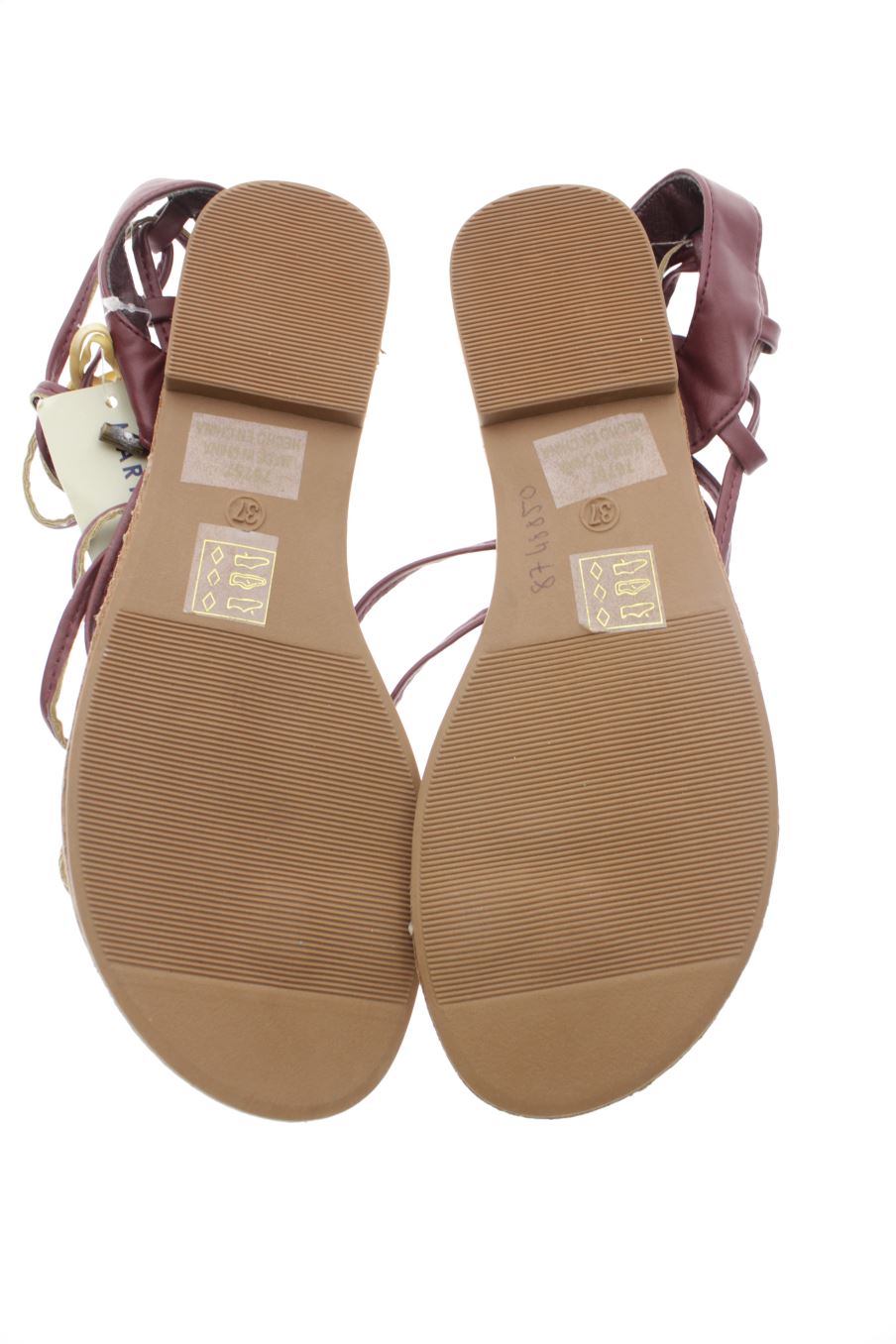 Sandalias planas de Marypaz de la talla 37, de color burdeos de