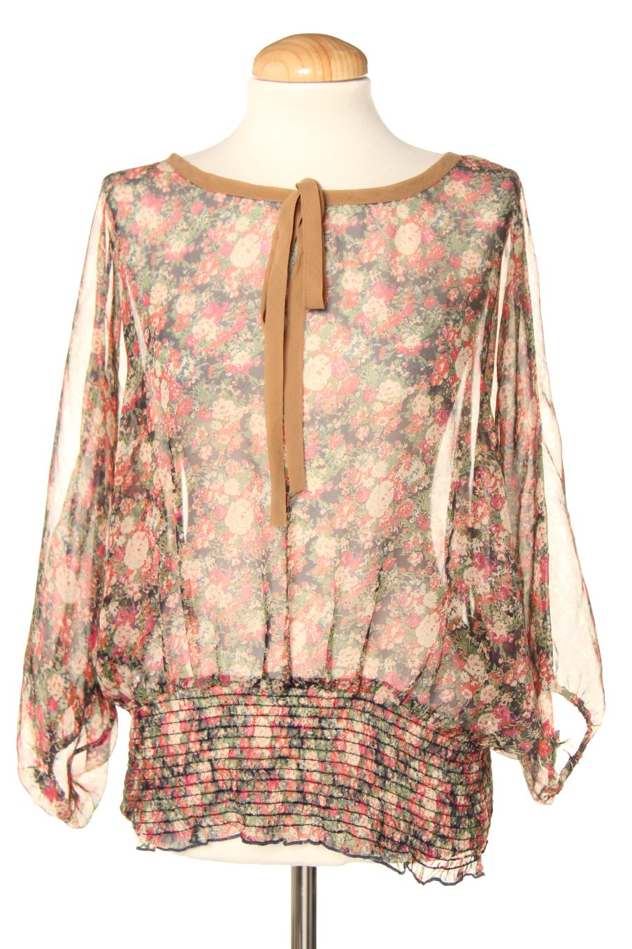 Blusa de manga corta de Miss Lulú de la talla L, de color flores