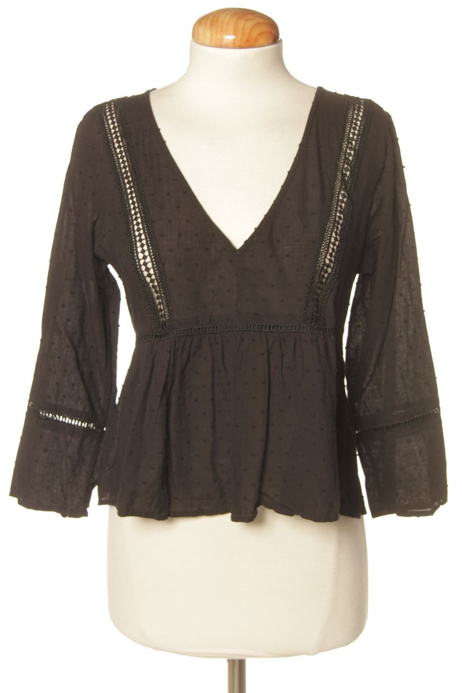 Blouse à manches longues Pull & Bear de la taille S, de couleur noir