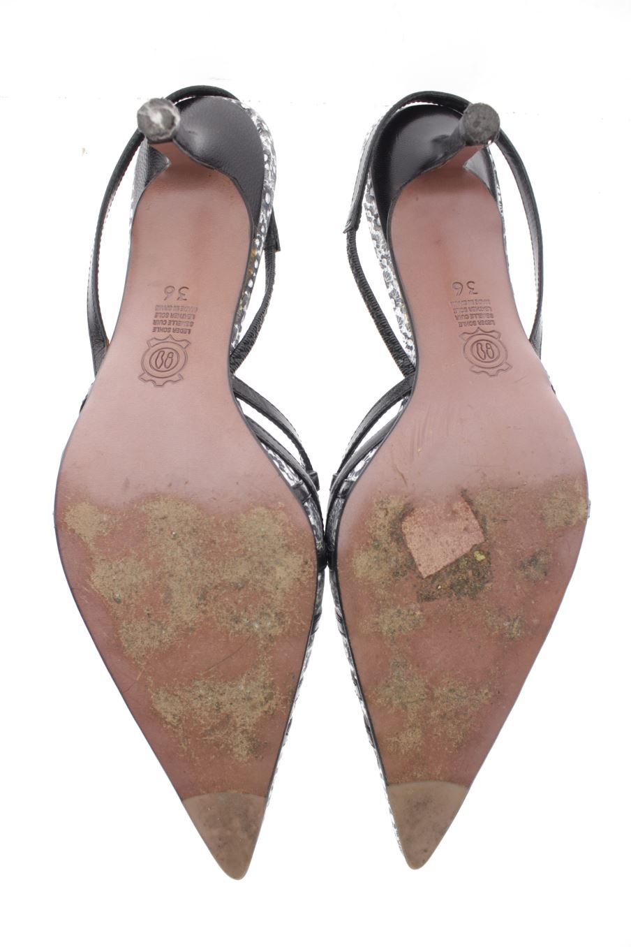 Zapatos de tacon de Rebeca Sanver de la talla 36, de color plateado de