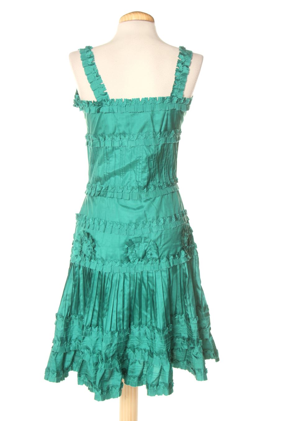 Vestido elegante de Blumarine de la talla 40, de color verde de seda