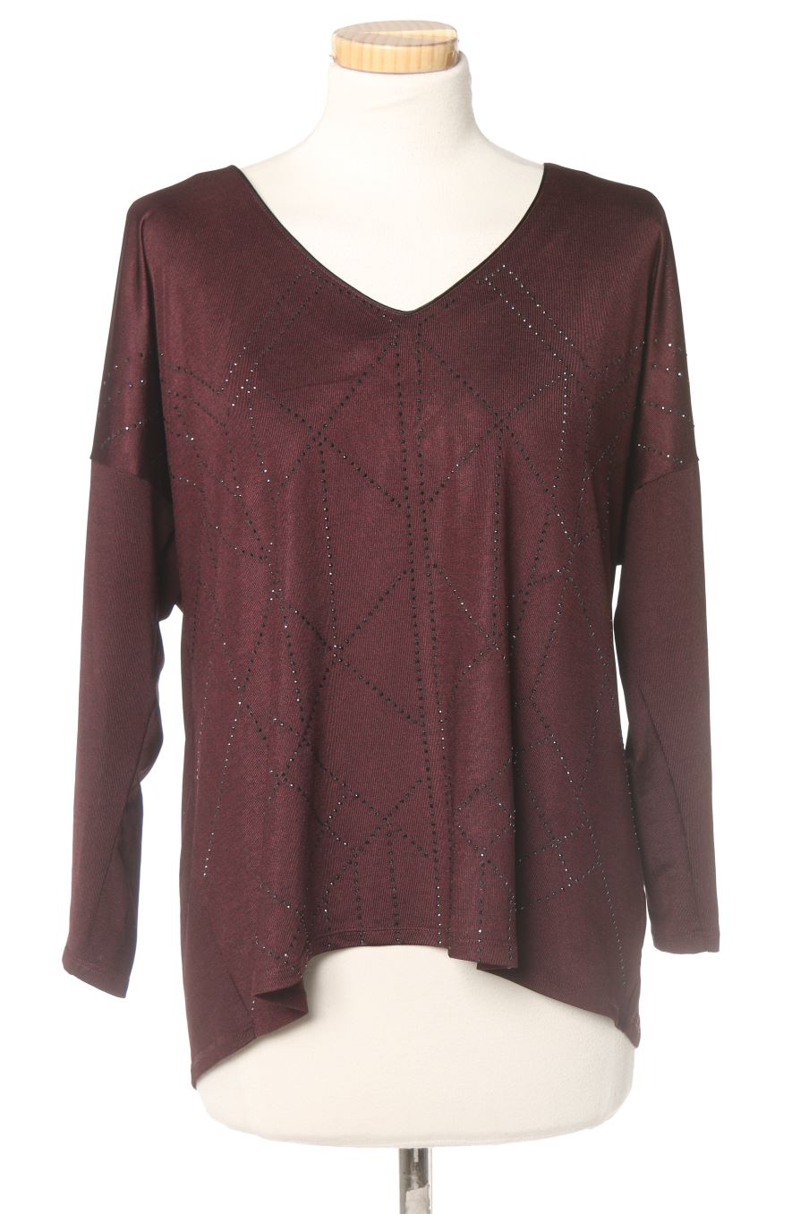 T-shirt à manches longues Bréal Collection de la taille L, de couleur bordeaux