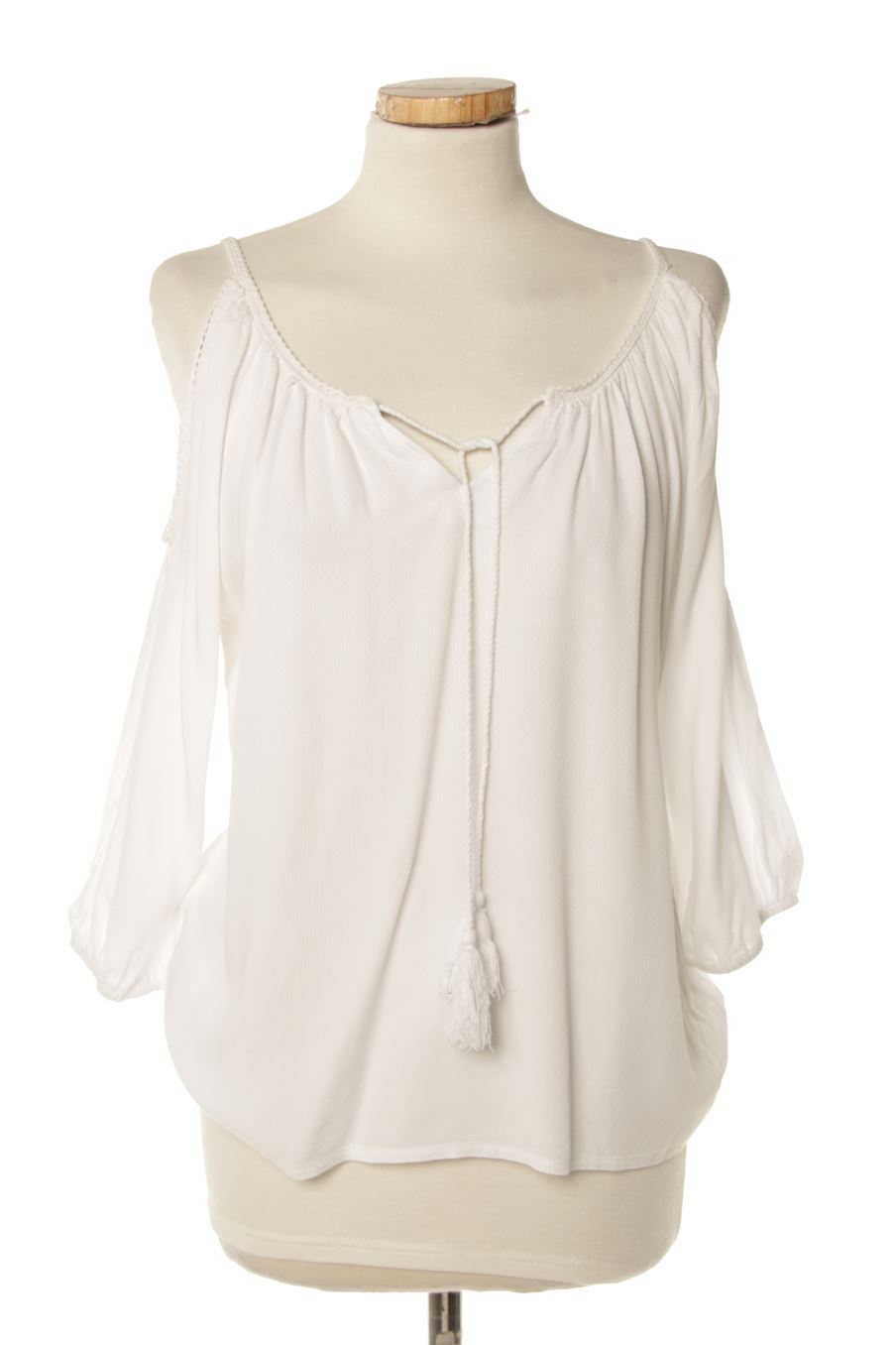 Blouse à manches courtes Camaieu de la taille M, de couleur blanc