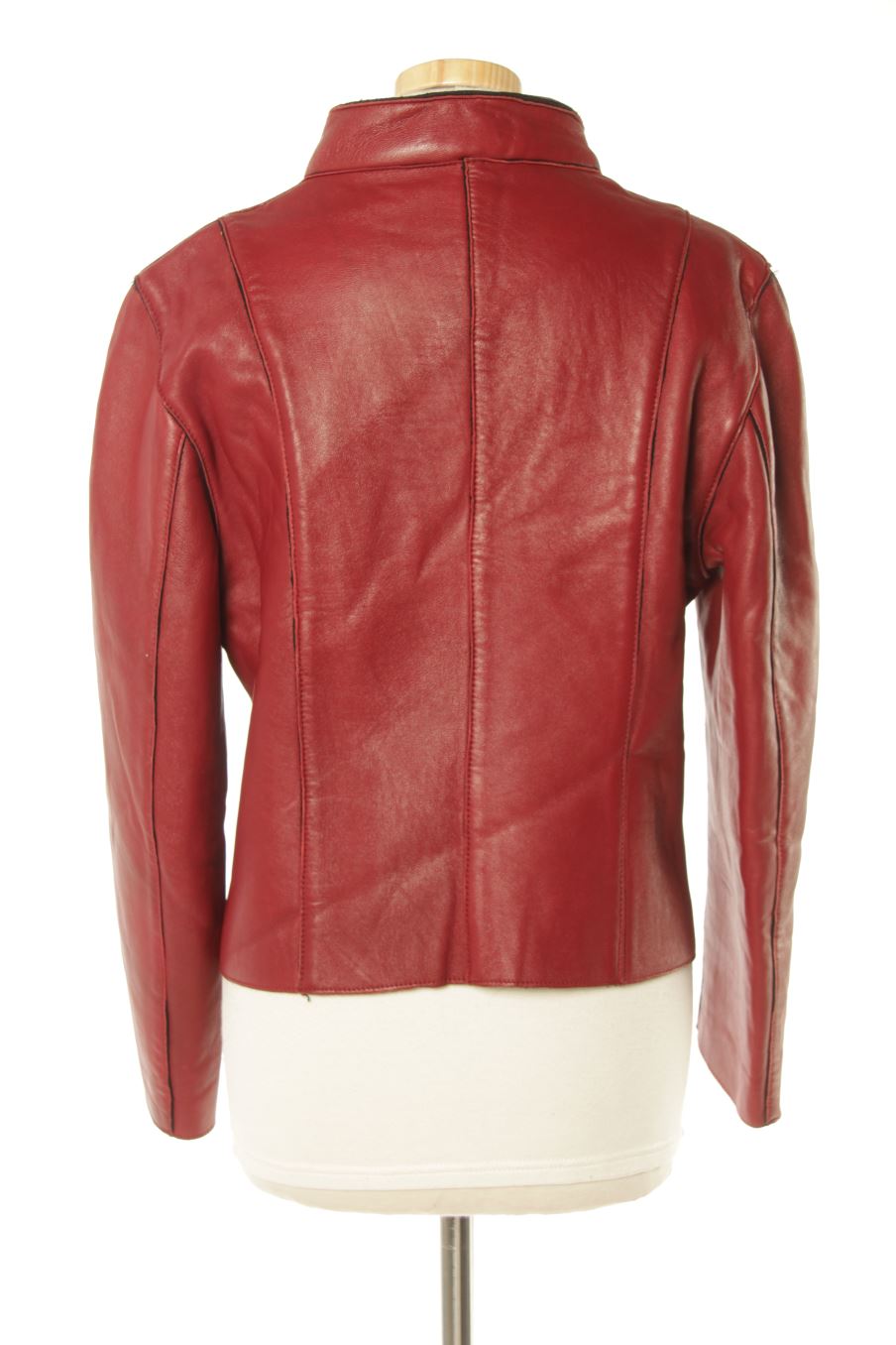 Blouson Tintoretto de la taille 42, de couleur rouge de cuir et daim
