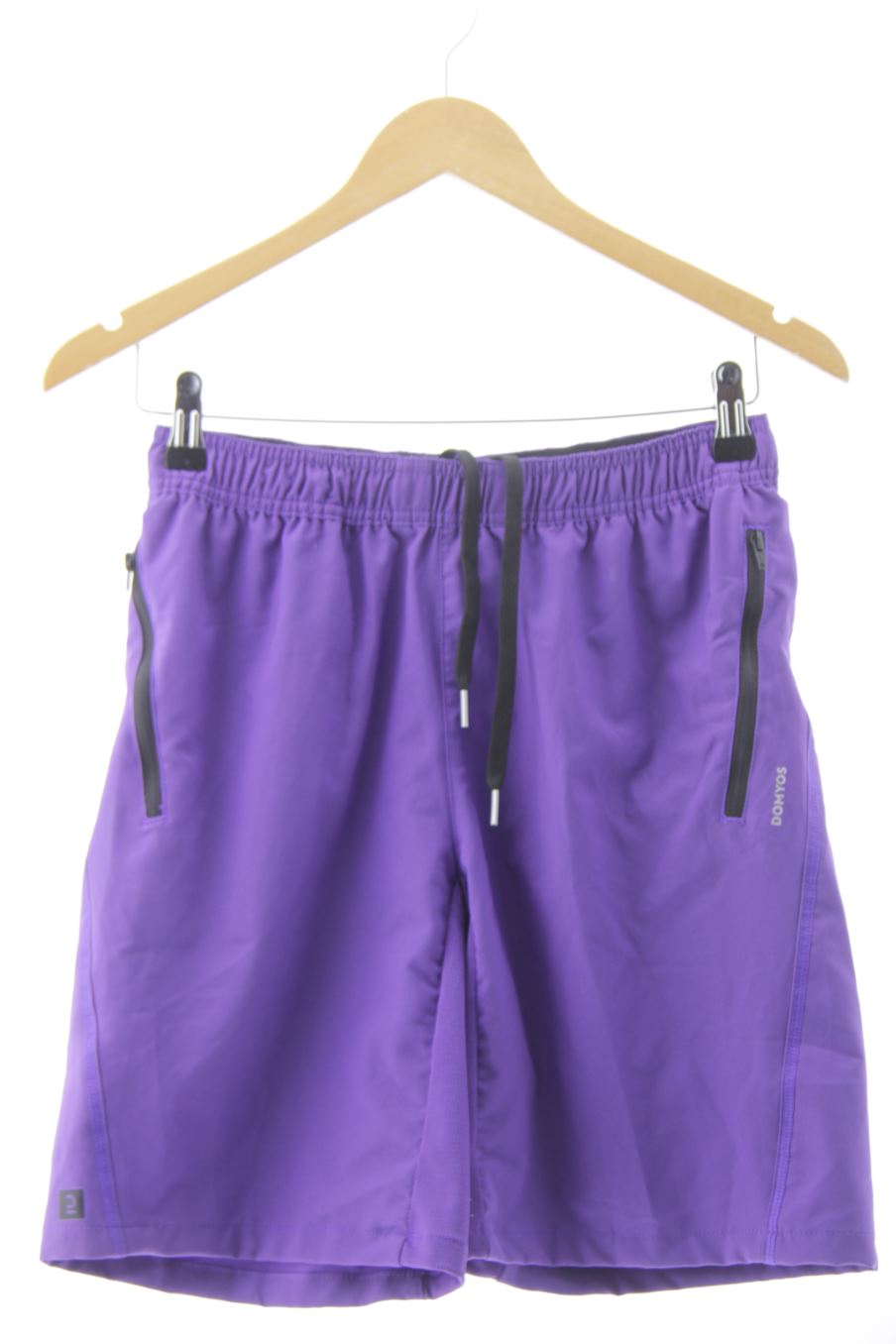 Pantalon corto de deporte de Domyos (DECATHLON) de la talla S, de color morado