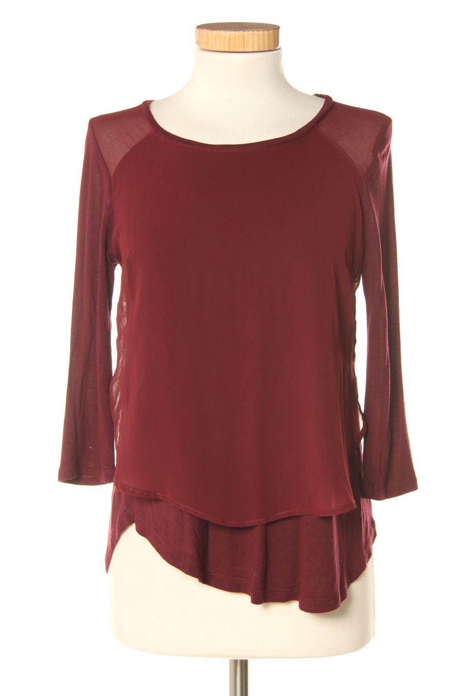 Blusa de manga larga de Bershka de la talla S, de color burdeos